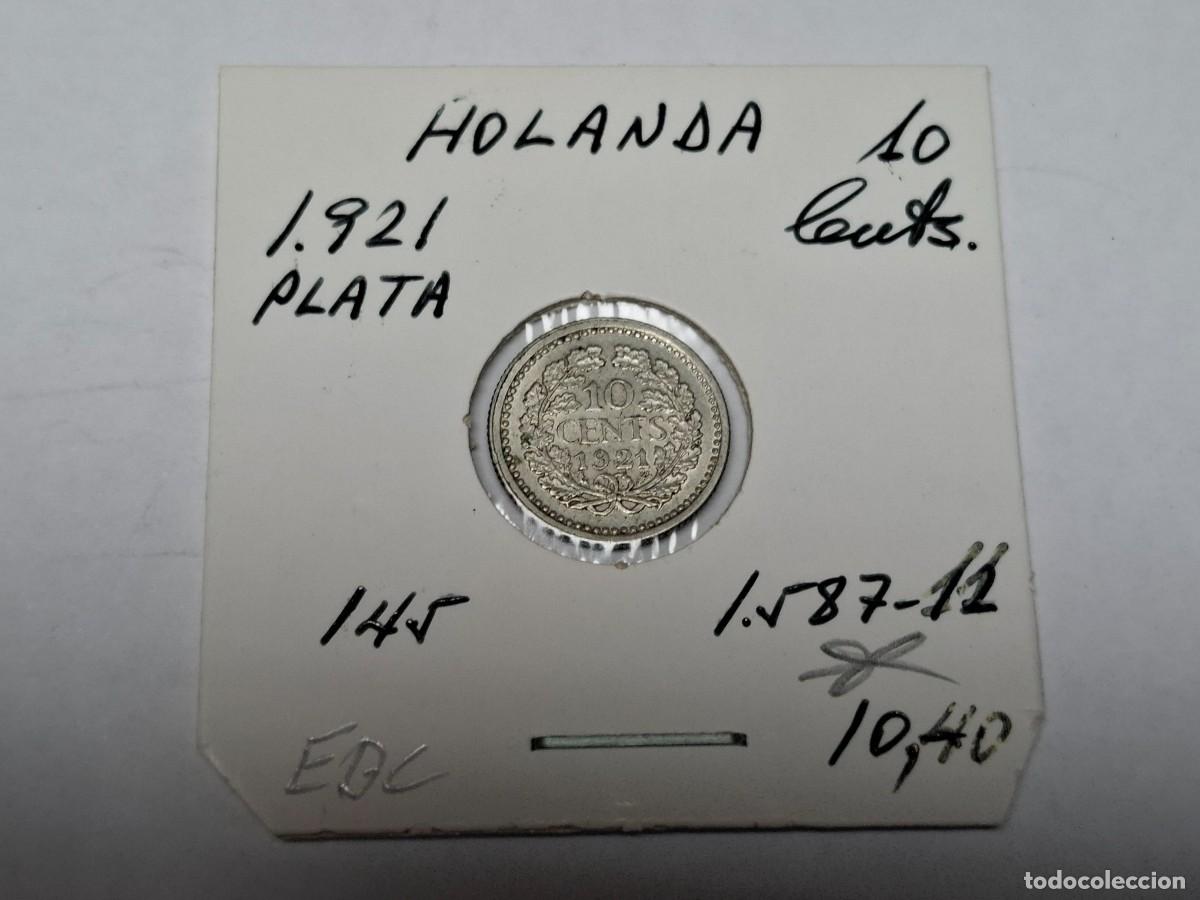 Monedas antiguas de Europa: 10 CENTIMOS de PLATA de 1921 KM 145 HOLANDA en EBC