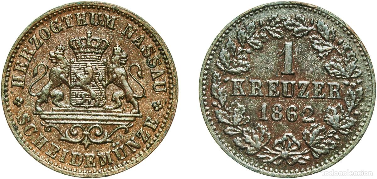 Monedas antiguas de Europa: Germany Grand Duchy of Baden German states 1862 1 Kreuzer - Friedrich I Copper Staatliche M&uuml;nze Bad