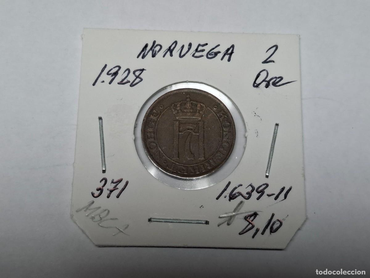 Monedas antiguas de Europa: 2 ORE de 1928 KM 371 NORUEGA en MBC+