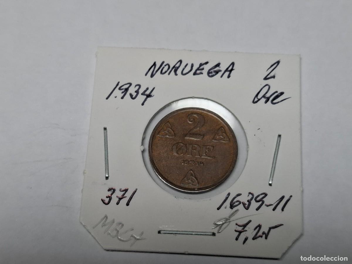 Monedas antiguas de Europa: 2 ORE de 1934 KM 371 NORUEGA en MBC+