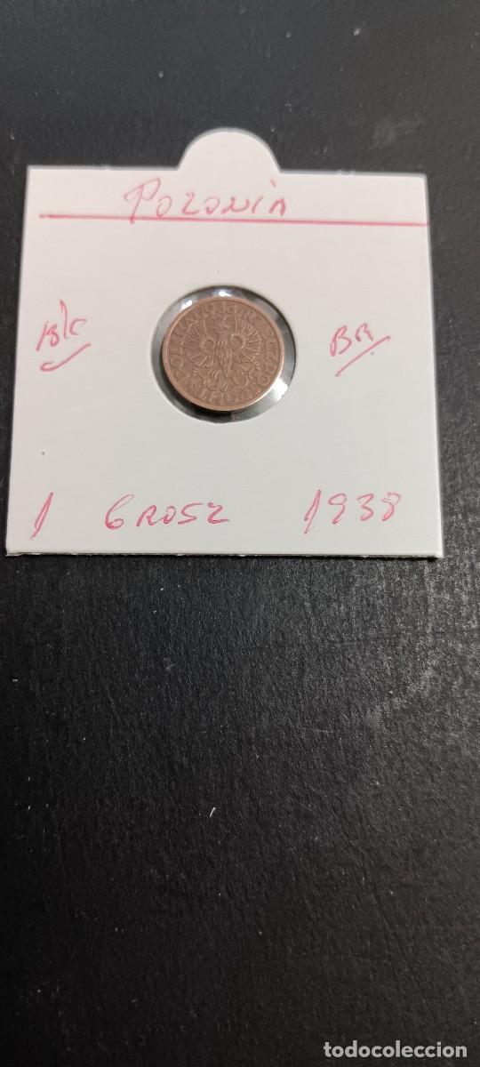Monedas antiguas de Europa: POLONIA 1 GROSZ 1938 BC KM=8a (BRONCE)