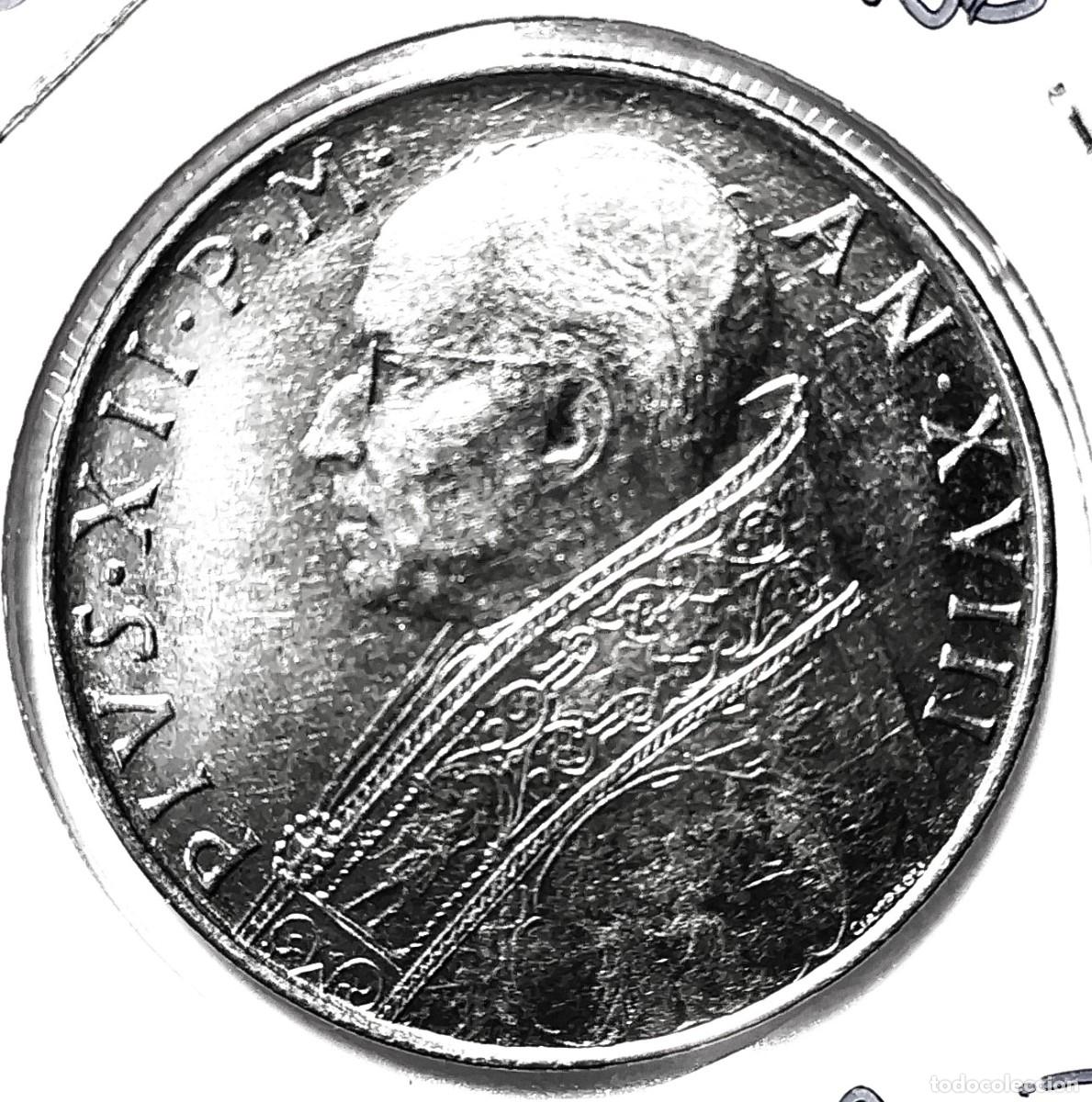 Monedas antiguas de Europa: CIUDAD DEL VATICANO (1939-1958) - 100 LIRAS 1956 - PAPA PIO XII - A&Ntilde;O XVII - C - 8 GR. ACERO INOXIDA