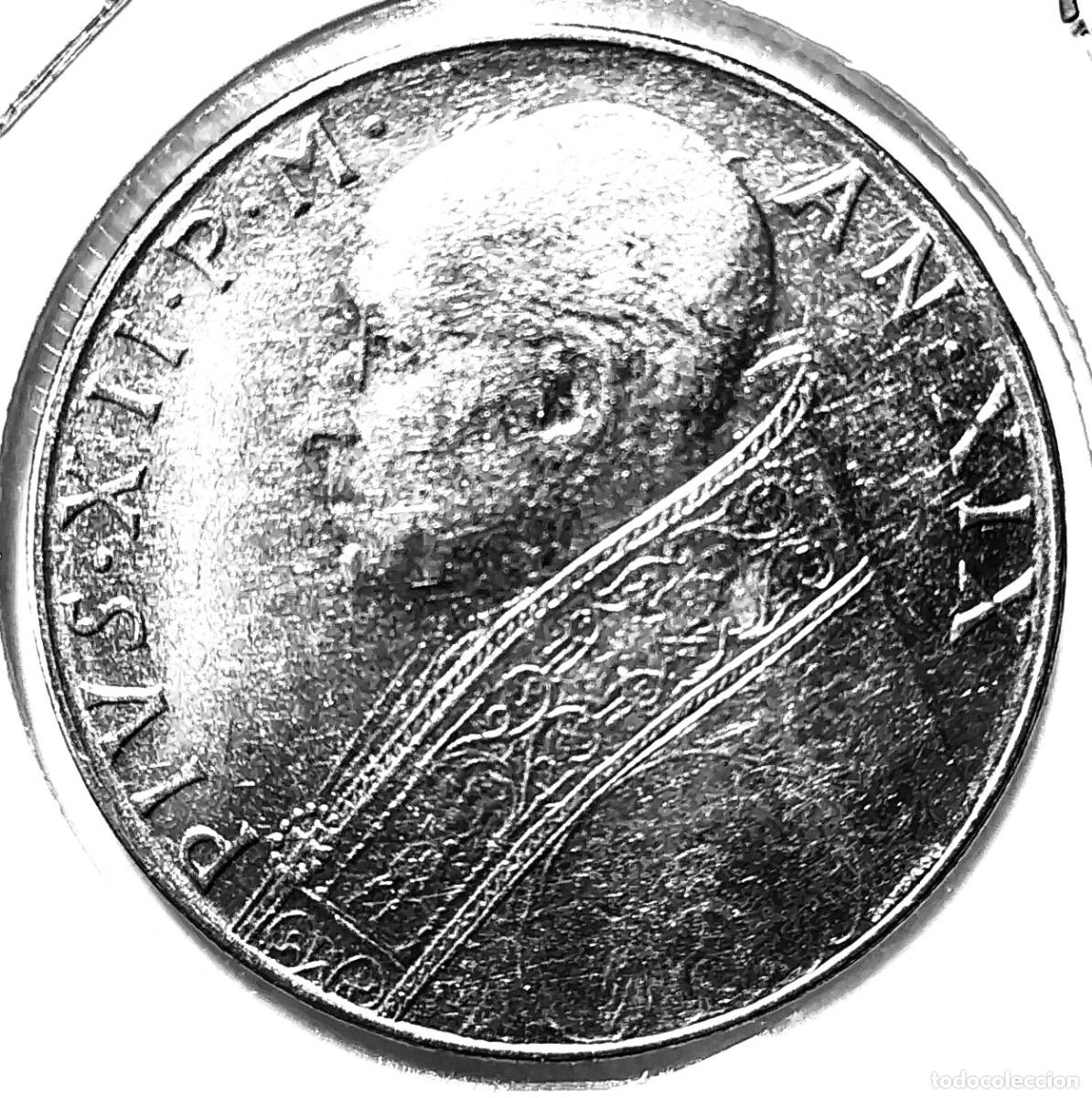 Monedas antiguas de Europa: CIUDAD DEL VATICANO (1939-1958) - 100 LIRAS 1957 - PAPA PIO XII - A&Ntilde;O XIX - C - 8 GR. ACERO INOXIDAB