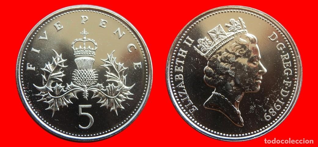 Monedas antiguas de Europa: 5 PENIQUES PENCE 1989 SIN CIRCULAR PROCEDENTE DE BLISTER INGLATERRA REINO UNIDO-9536SC