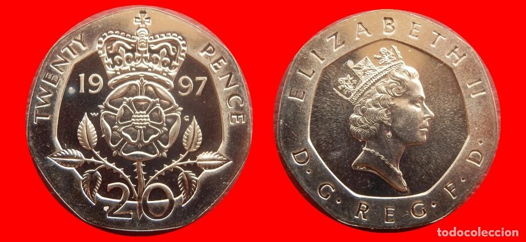 Monedas antiguas de Europa: 20 PENIQUES PENCE 1997 SIN CIRCULAR PROCEDENTE DE BLISTER INGLATERRA REINO UNIDO-9542SC