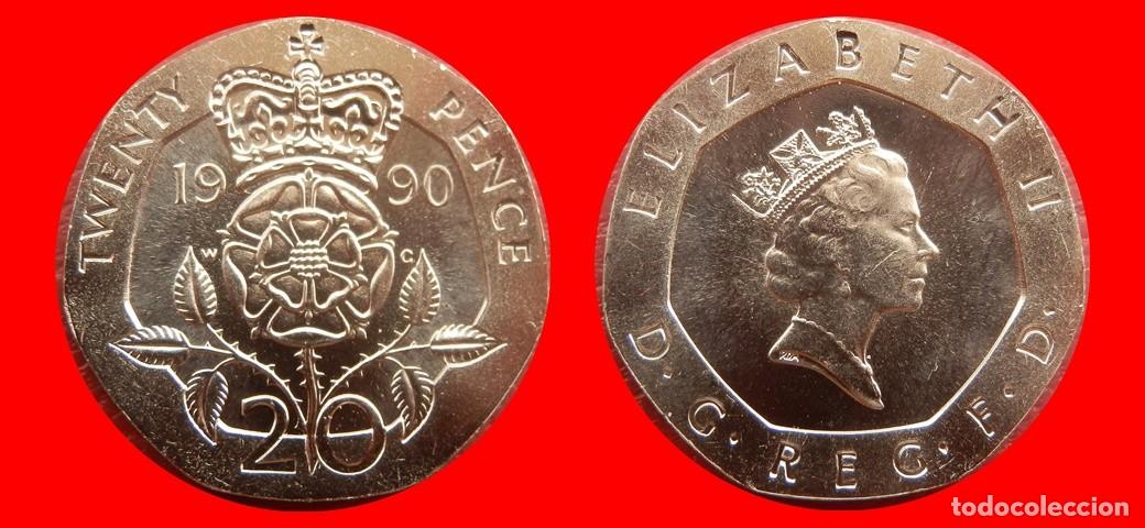 Monedas antiguas de Europa: 20 PENIQUES PENCE 1990 SIN CIRCULAR PROCEDENTE DE BLISTER INGLATERRA REINO UNIDO-9547SC