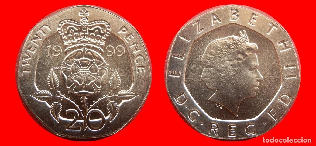 Monedas antiguas de Europa: 20 PENIQUES PENCE 1999 SIN CIRCULAR PROCEDENTE DE BLISTER INGLATERRA REINO UNIDO-9549SC