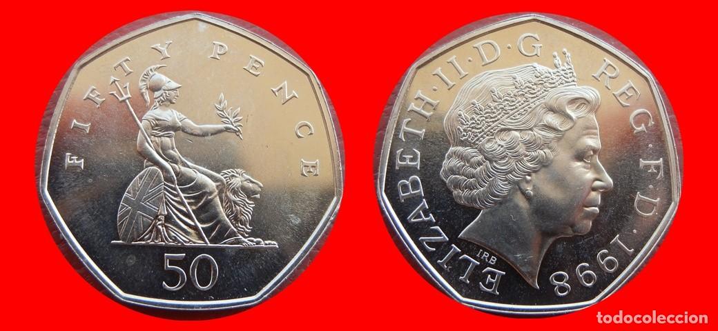 Monedas antiguas de Europa: 50 PENIQUES PENCE 1998 SIN CIRCULAR PROCEDENTE DE BLISTER INGLATERRA REINO UNIDO-9554SC