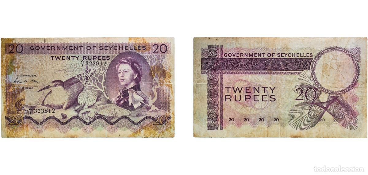 Monedas antiguas de Europa: Seychelles British crown colony 1974 20 Rupees Paper (100000) VF P 16