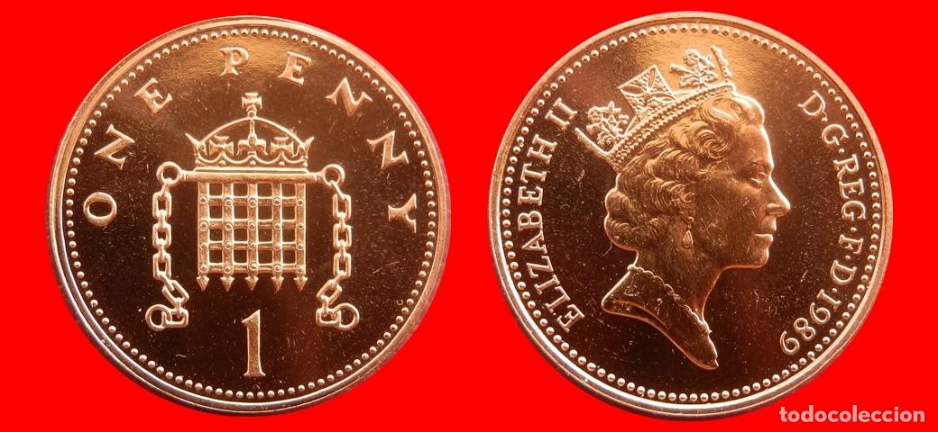 Monedas antiguas de Europa: 1 PENIQUE PENNY 1989 SIN CIRCULAR PROCEDENTE DE BLISTER INGLATERRA REINO UNIDO-9501SC