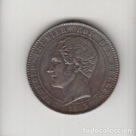 Monedas antiguas de Europa: B&Eacute;LGICA. Moneda de 10 cts. 'BODA REAL' de 1853. EBC.