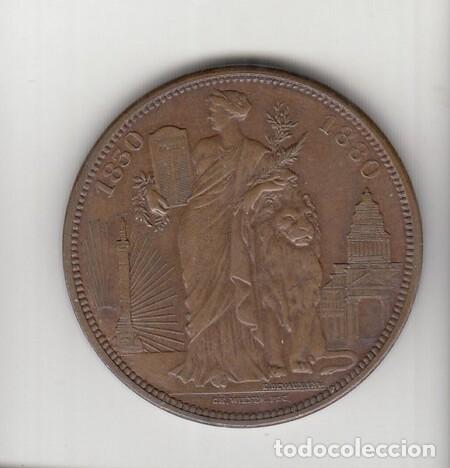 Monedas antiguas de Europa: B&Eacute;LGICA. Moneda de 10 cts. '50 ANIVERSARIO' de 1880. Rara. EBC.