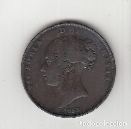Monedas antiguas de Europa: GRAN BRETA&Ntilde;A. Moneda de 1 p. de 1853. BC.