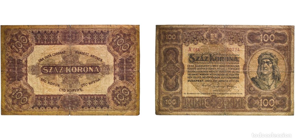 Monedas antiguas de Europa: Hungary 1920 100 Korona Paper VF P 63