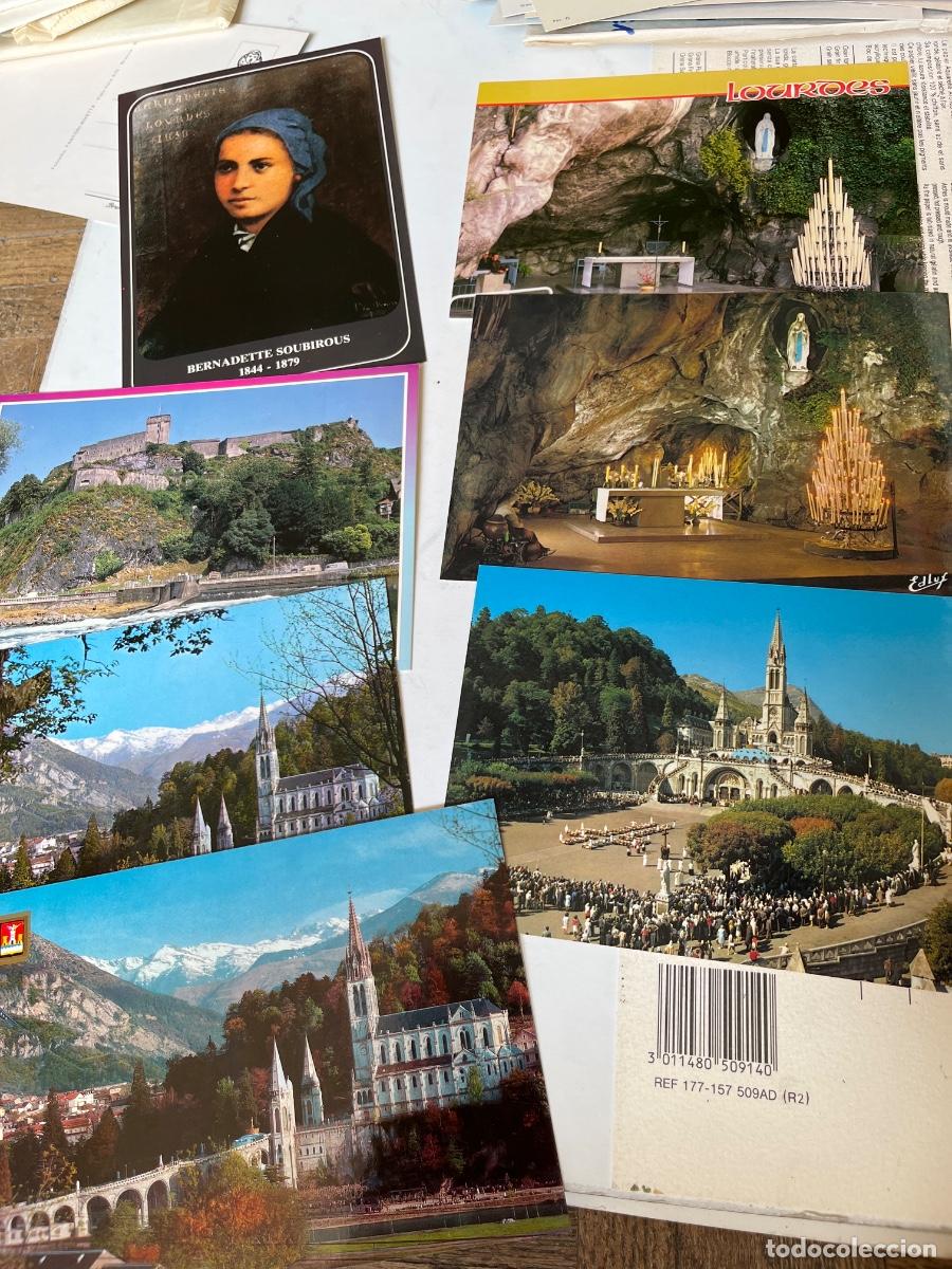 Monedas antiguas de Europa: 7 postales sin usar de Lourdes, Francia