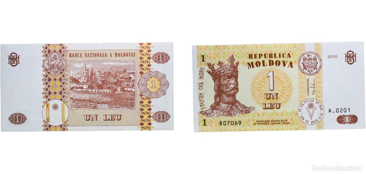 Monedas antiguas de Europa: Moldova Republic 2010 1 Leu Paper UNC P 8h1