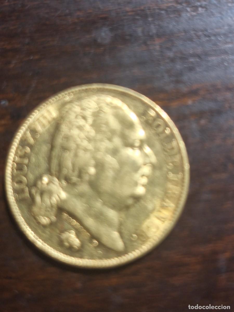 Monedas antiguas de Europa: Moneda de oro 20 francos Luis XVIII 1817. N-7