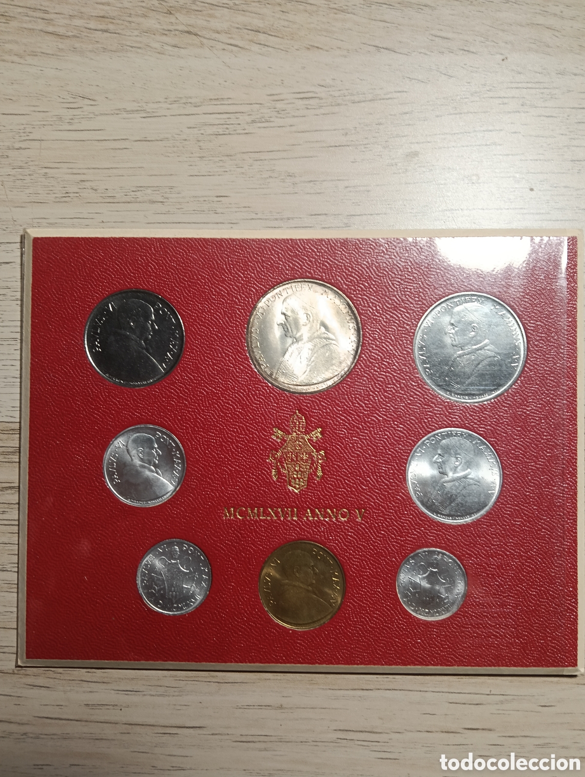 Monedas antiguas de Europa: Vaticano set 1967. Incluye 500 lire plata.