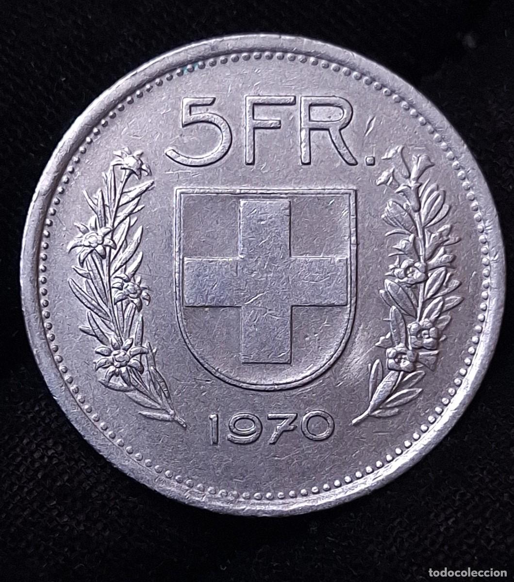 Monedas antiguas de Europa: Suiza - 5 Francos 1970