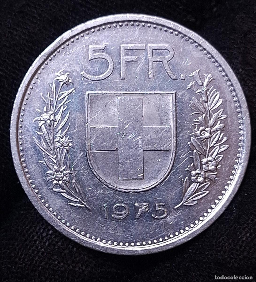 Monedas antiguas de Europa: Suiza - 5 Francos 1975