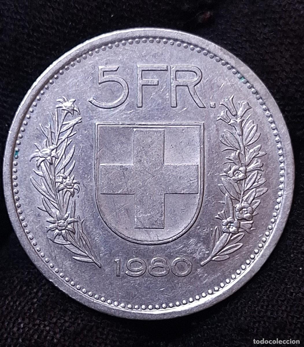 Monedas antiguas de Europa: Suiza - 5 Francos 1980