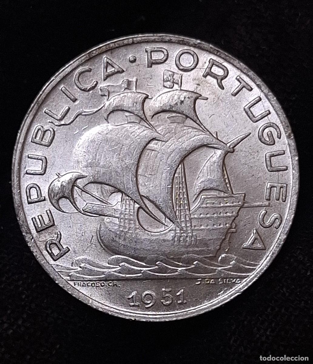 Monedas antiguas de Europa: Portugal - 5 Escudos 1951 PLATA