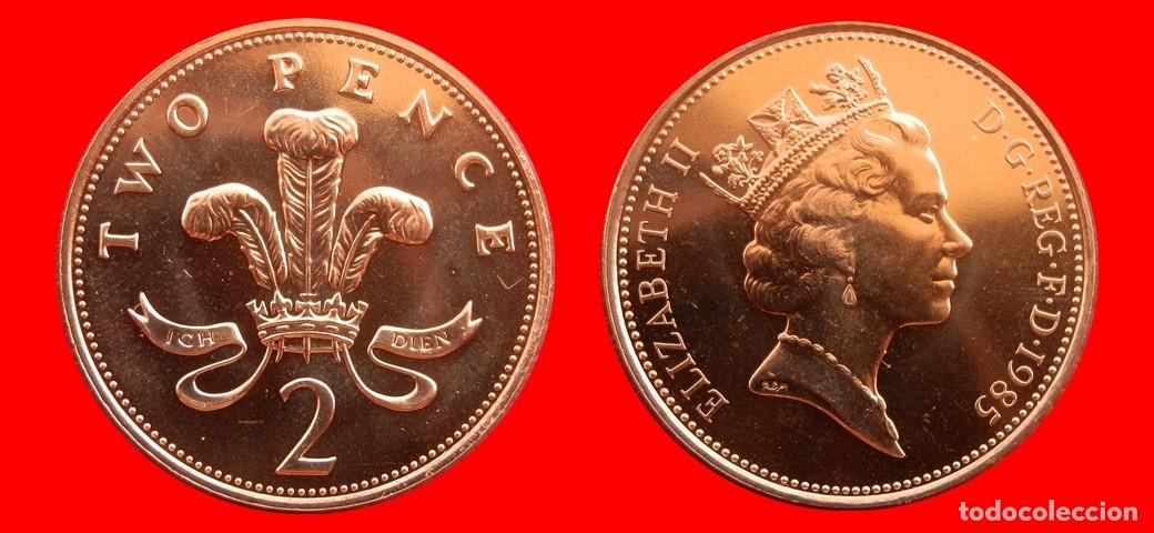Monedas antiguas de Europa: 2 PENIQUES PENCE 1985 SIN CIRCULAR PROCEDENTE DE BLISTER INGLATERRA REINO UNIDO-9510SC