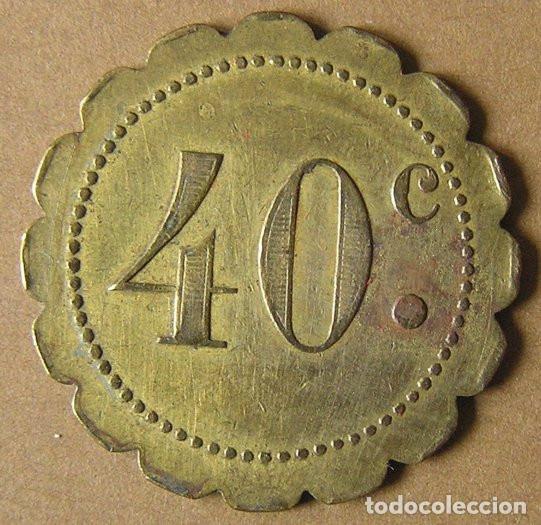 Monedas antiguas de Europa: FICHA DE 40 CENTS CON EL DI&Aacute;METRO LOBULADO