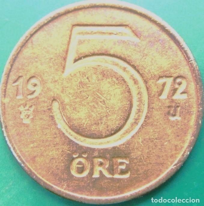 Monedas antiguas de Europa: Suecia 1972, 5 Ore KM#845./ La de las fotos.