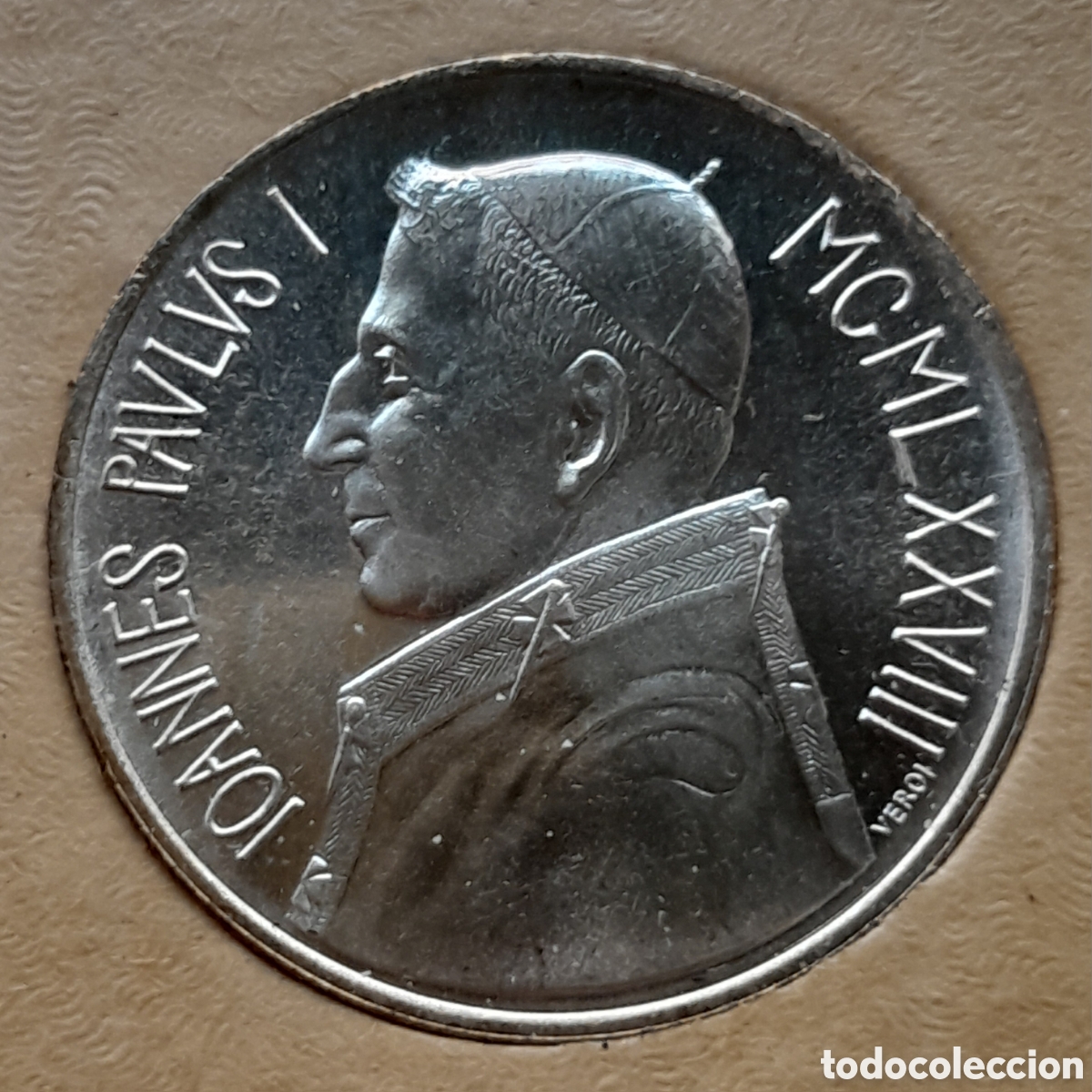Monedas antiguas de Europa: Moneda Plata 1000 Lire Vaticano 1978 - Juan Pablo I (Bl&iacute;ster Oficial)