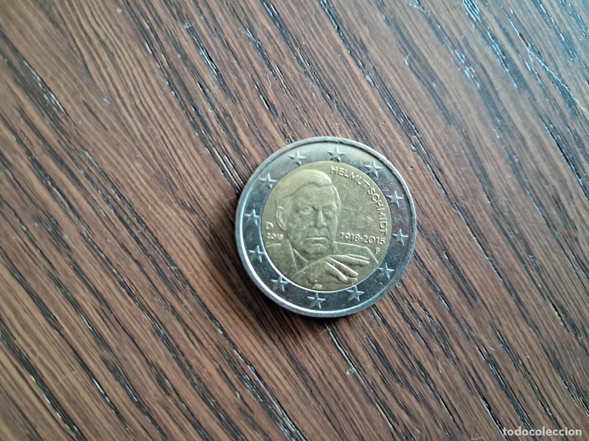 Monedas antiguas de Europa: moneda de 2 euros conmemorativos de Alemania. Helmut Schmidt. A&ntilde;o 2018 ceca F