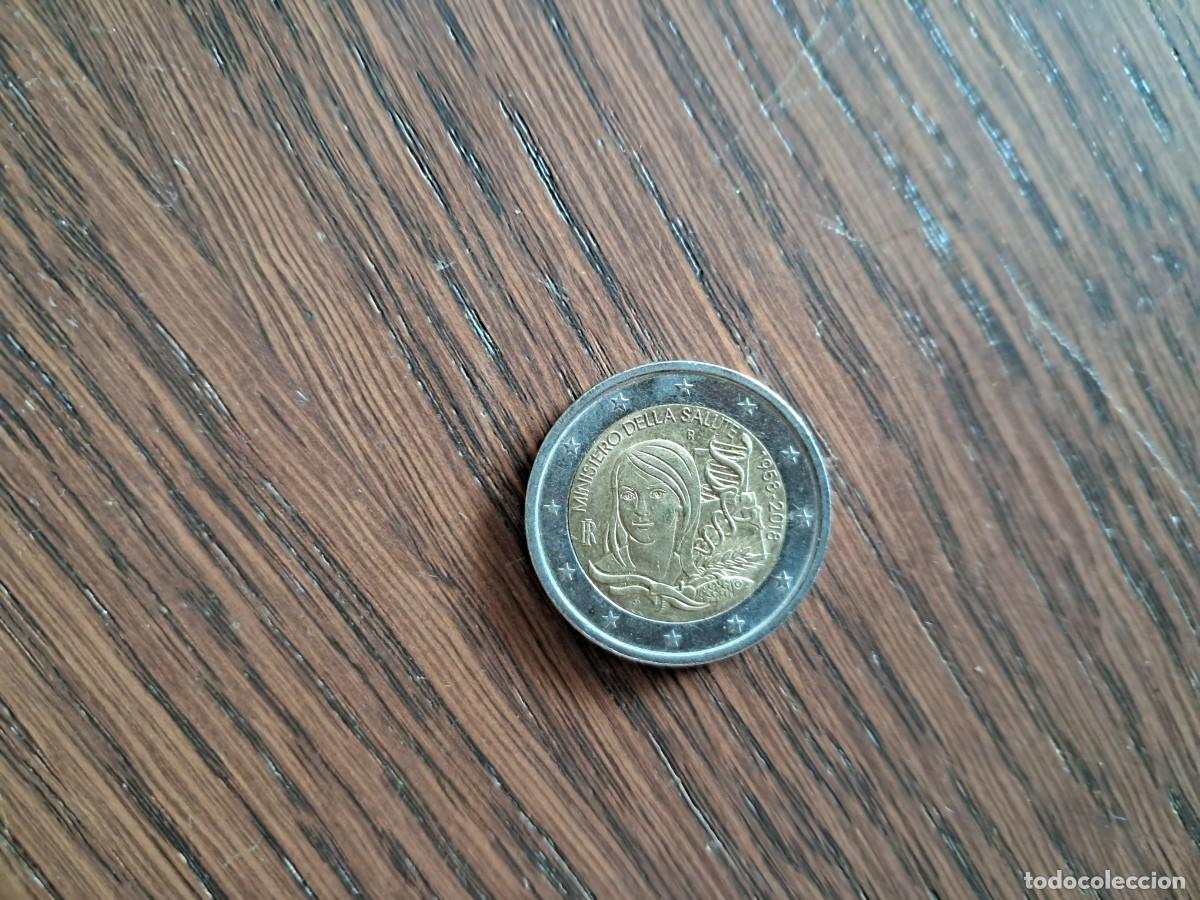 Monedas antiguas de Europa: moneda de 2 euros conmemorativos de Italia. Ministerio de la Salud. A&ntilde;o 2018.
