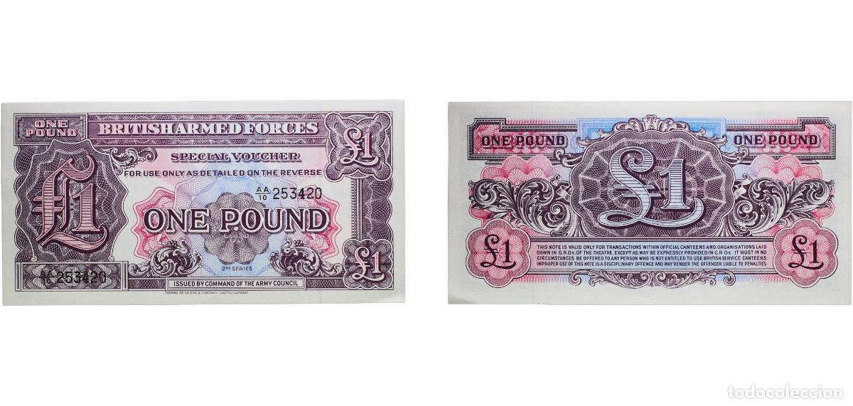 Monedas antiguas de Europa: Great Britain United Kingdom Kingdom ND 1 Pound - British Armed Forces Paper AU P# M22