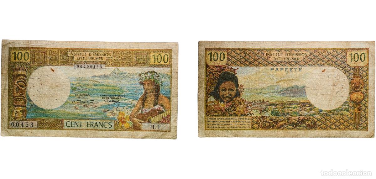 Monedas antiguas de Europa: New Hebrides Anglo-French condominium ND (1965-1971) 100 Francs (overprint in capital letters) Pape
