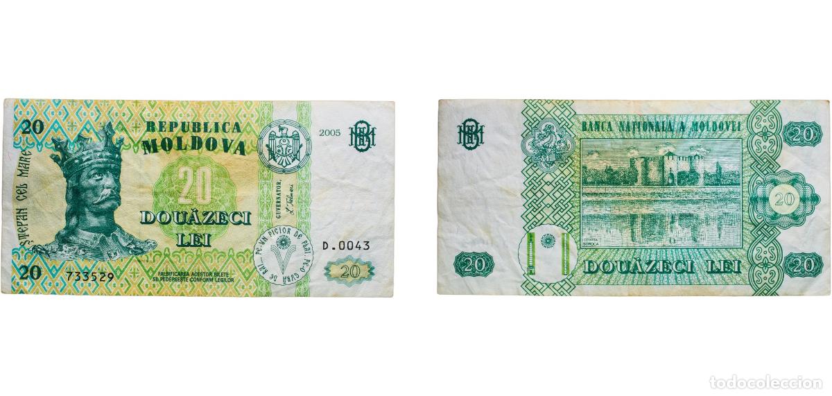 Monedas antiguas de Europa: Moldova Republic 2005 20 Lei Paper VF P 13g