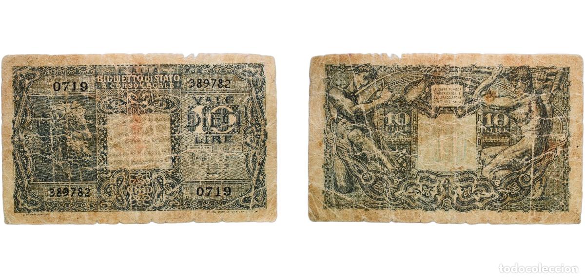 Monedas antiguas de Europa: Italy 1944 10 Lire Paper (530000000) F P 32