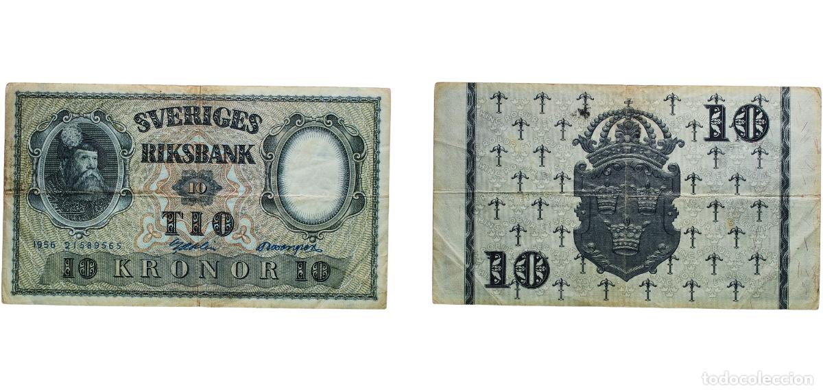 Monedas antiguas de Europa: Sweden Kingdom 1956 10 Kronor Paper VF P 43d