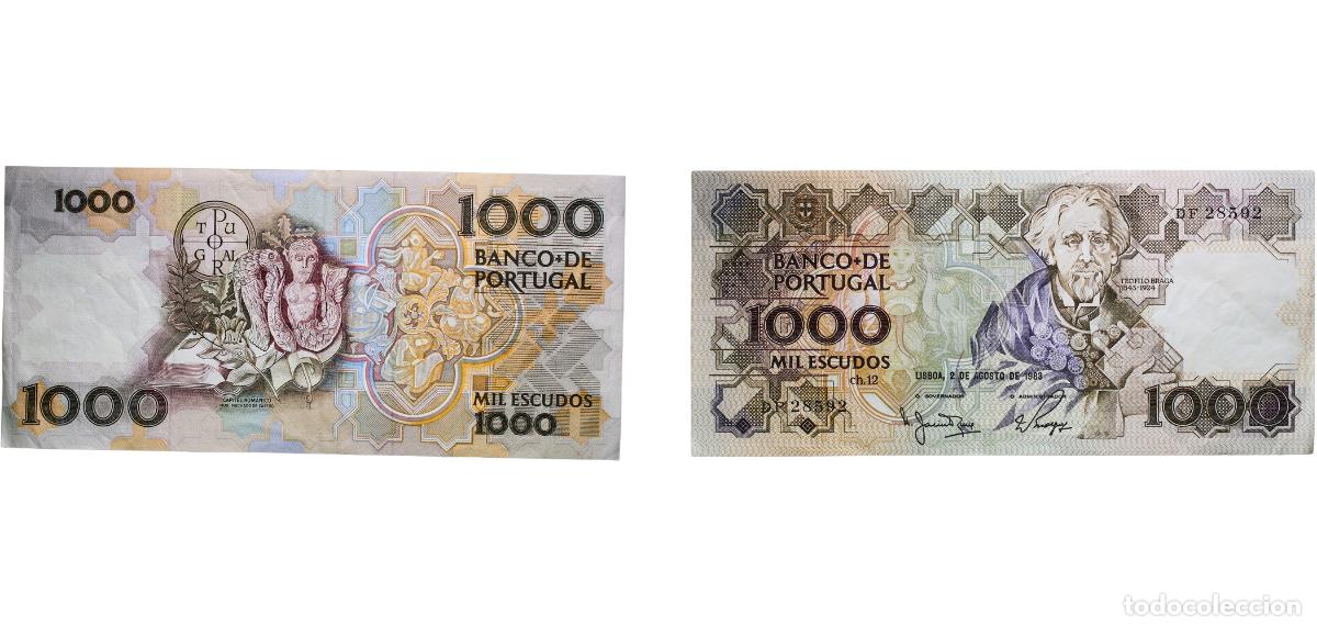 Monedas antiguas de Europa: Portugal Third Republic 1983 1000 Escudos (12th. print) Paper AU P 181a Silva 160
