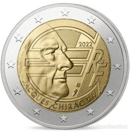 Monedas antiguas de Europa: Francia 2022 - Moneda conmemorativa 2 euros : Presidente Jacques Chirac