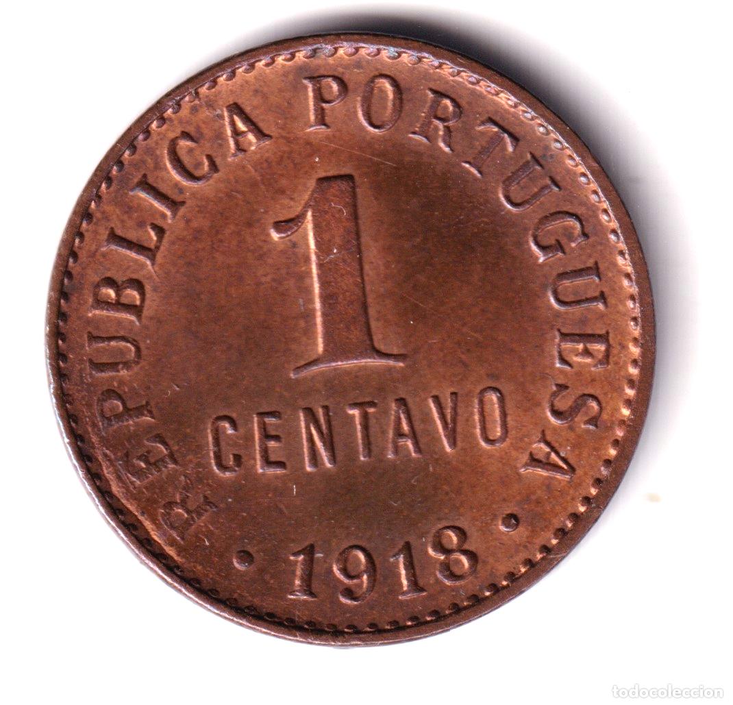Monedas antiguas de Europa: PORTUGAL 1 centavo 1918 REPUBLICA PORTUGUESA calidad S/C