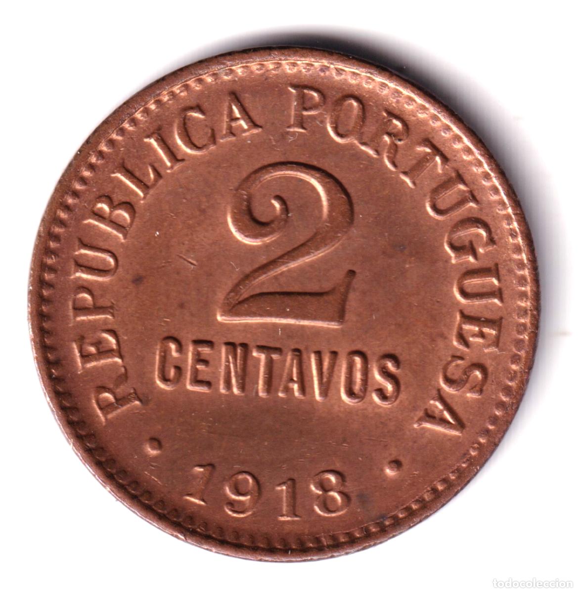 Monedas antiguas de Europa: PORTUGAL 2 centavos 1918 REPUBLICA PORTUGUESA S/C