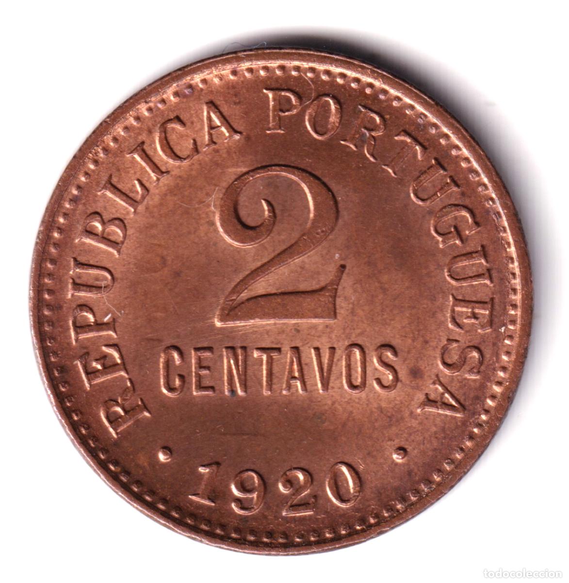 Monedas antiguas de Europa: PORTUGAL 2 centavos 1920 REPUBLICA PORTUGUESA S/C