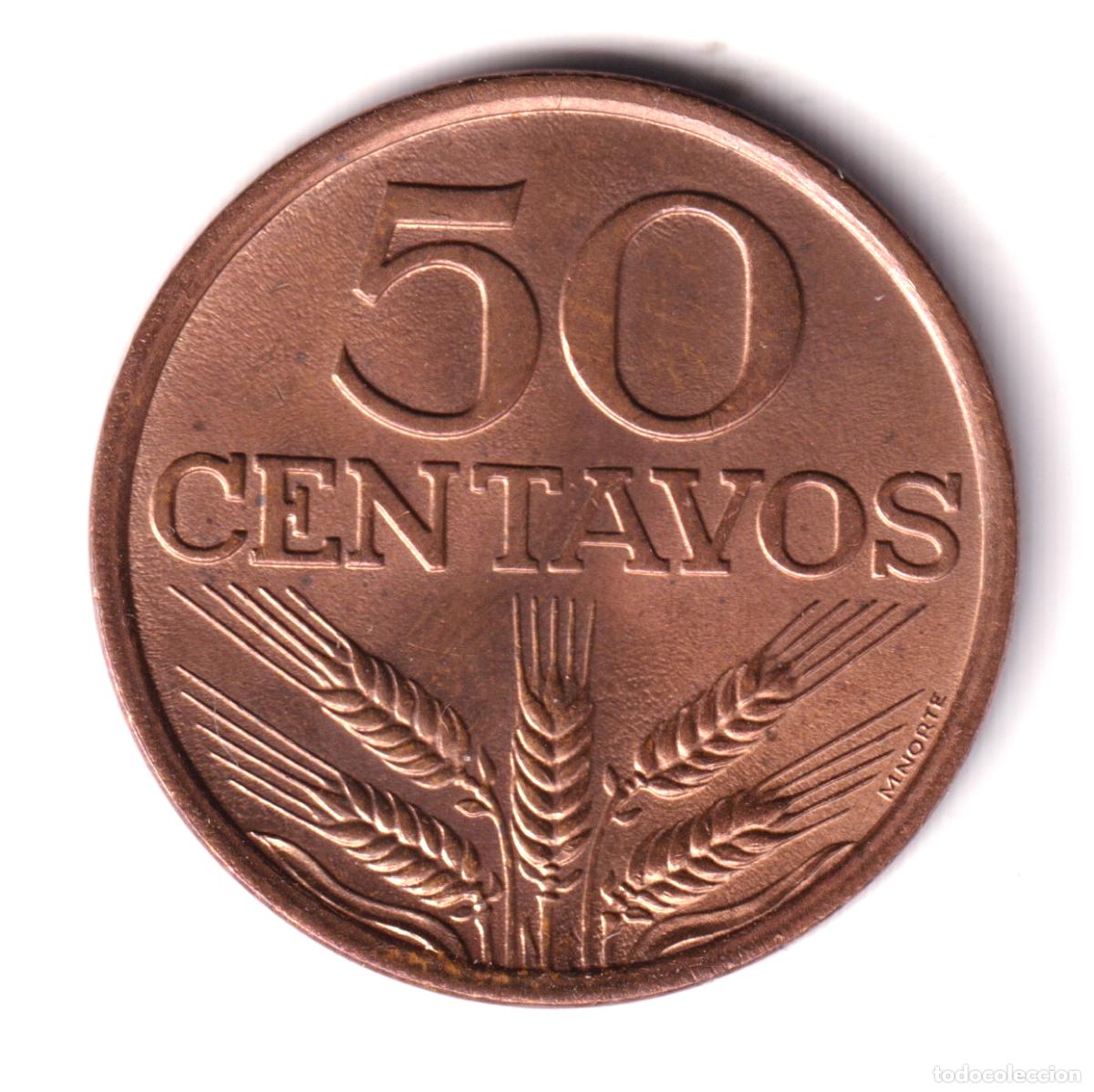 Monedas antiguas de Europa: PORTUGAL 50 centavos 1974 REPUBLICA PORTUGUESA S/C