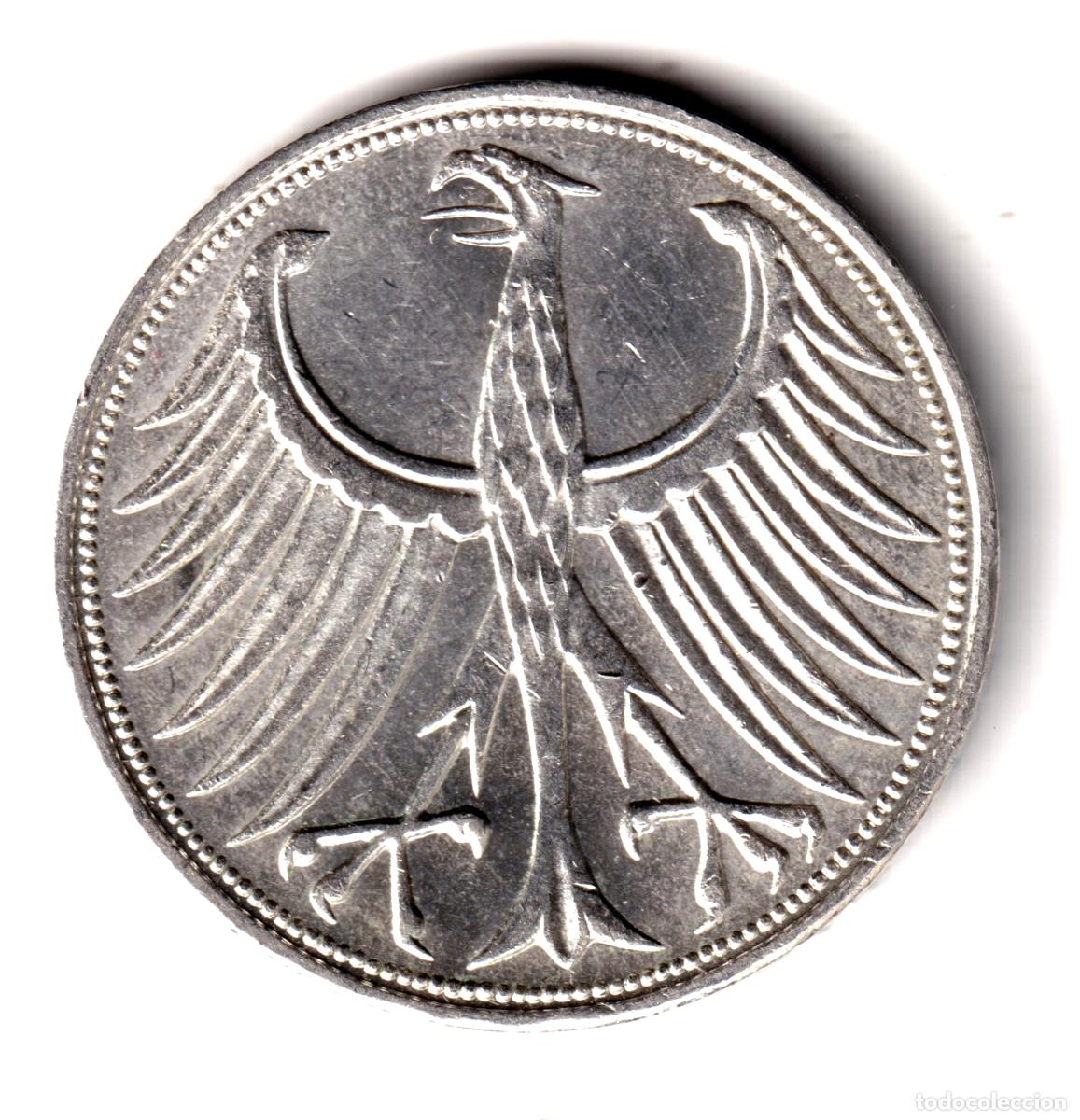 Monedas antiguas de Europa: ALEMANIA 5 marcos plata 1971 J - 5 mark silver