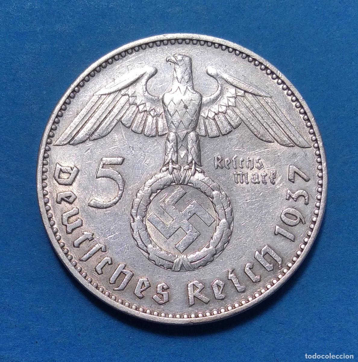 Monedas antiguas de Europa: MONEDA PLATA 5 REICHSMARK 1937 J NAZI