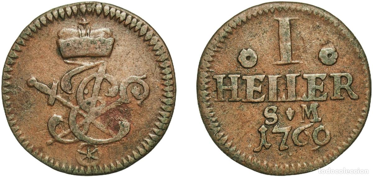 Monedas antiguas de Europa: Germany Erfurt, State of German states 1769 1 Heller - Emmerich Joseph of Breidbach-B&uuml;rresheim (Erf