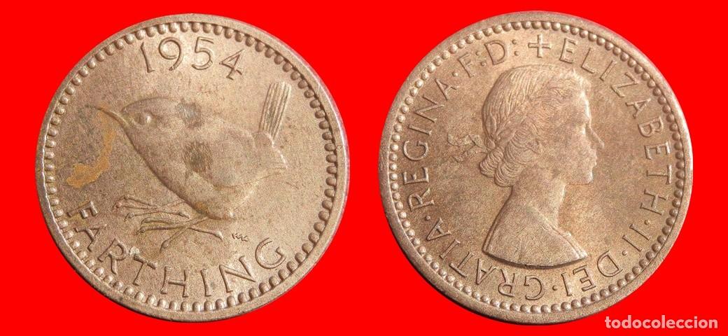 Monedas antiguas de Europa: 1 FARTHING 1954 INGLATERRA REINO UNIDO-154138