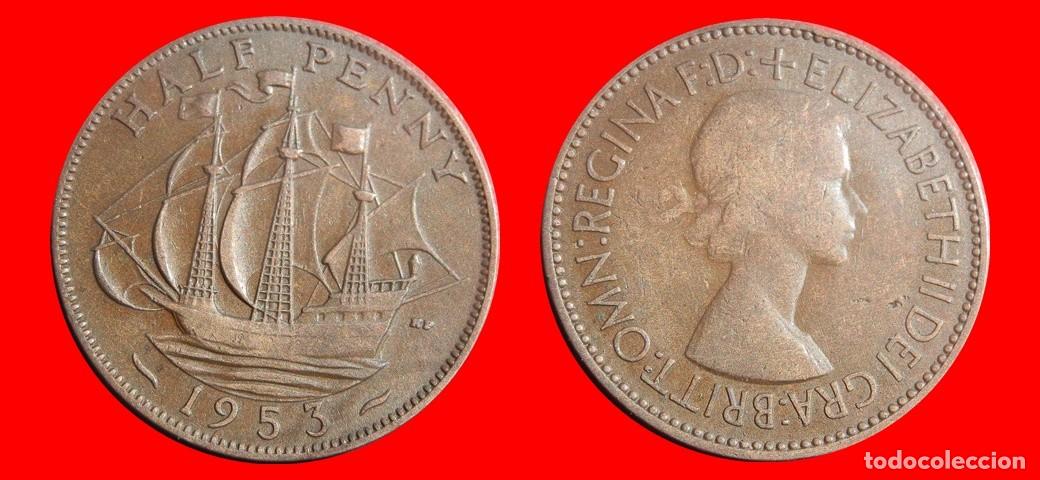 Monedas antiguas de Europa: 1/2 PENIQUE PENNY 1953 INGLATERRA REINO UNIDO-154143