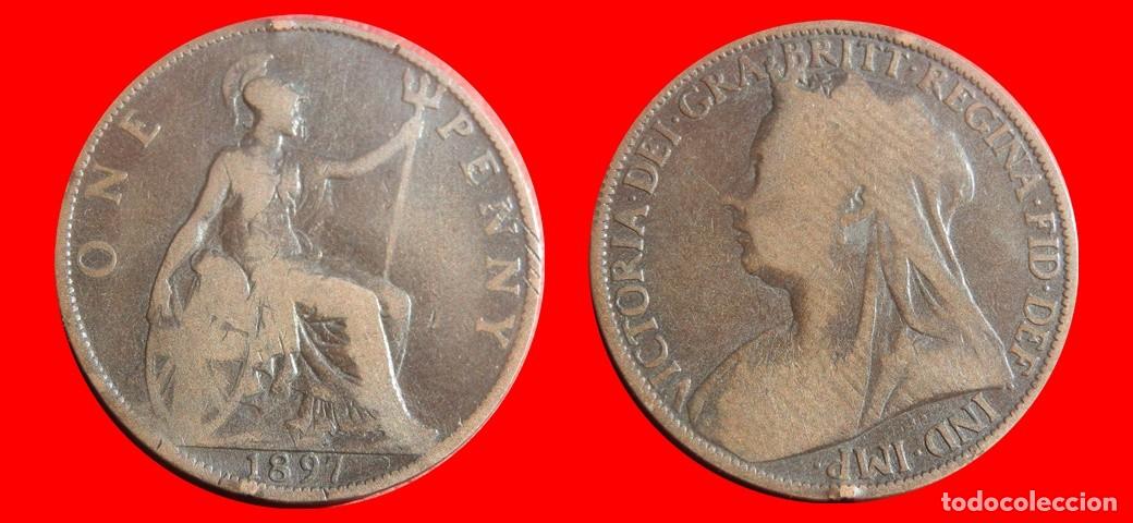 Monedas antiguas de Europa: 1 PENIQUE PENNY 1897 INGLATERRA REINO UNIDO-154144