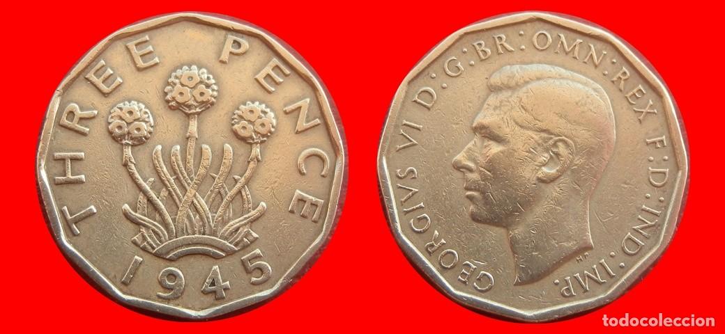 Monedas antiguas de Europa: 3 PENIQUES PENCE 1945 INGLATERRA REINO UNIDO-154152